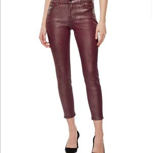 NWT Burgundy J Brand bittersweet shimmer jeans